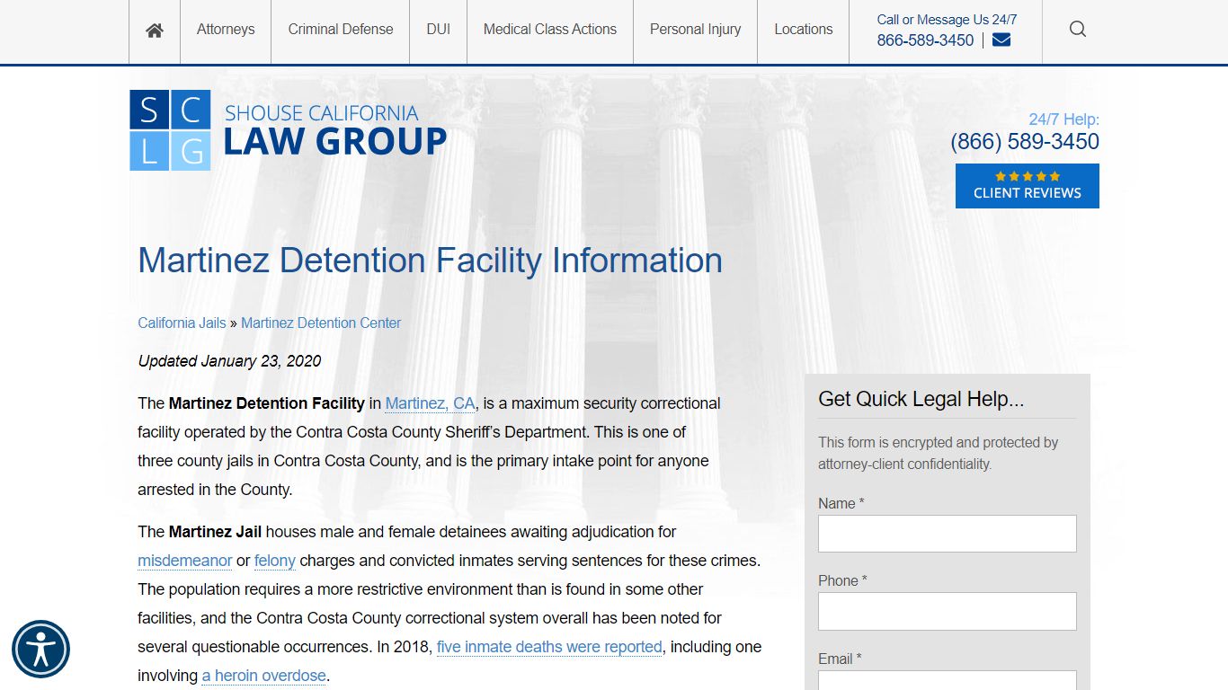 Martinez Detention Facility Info - Location, Bail ...