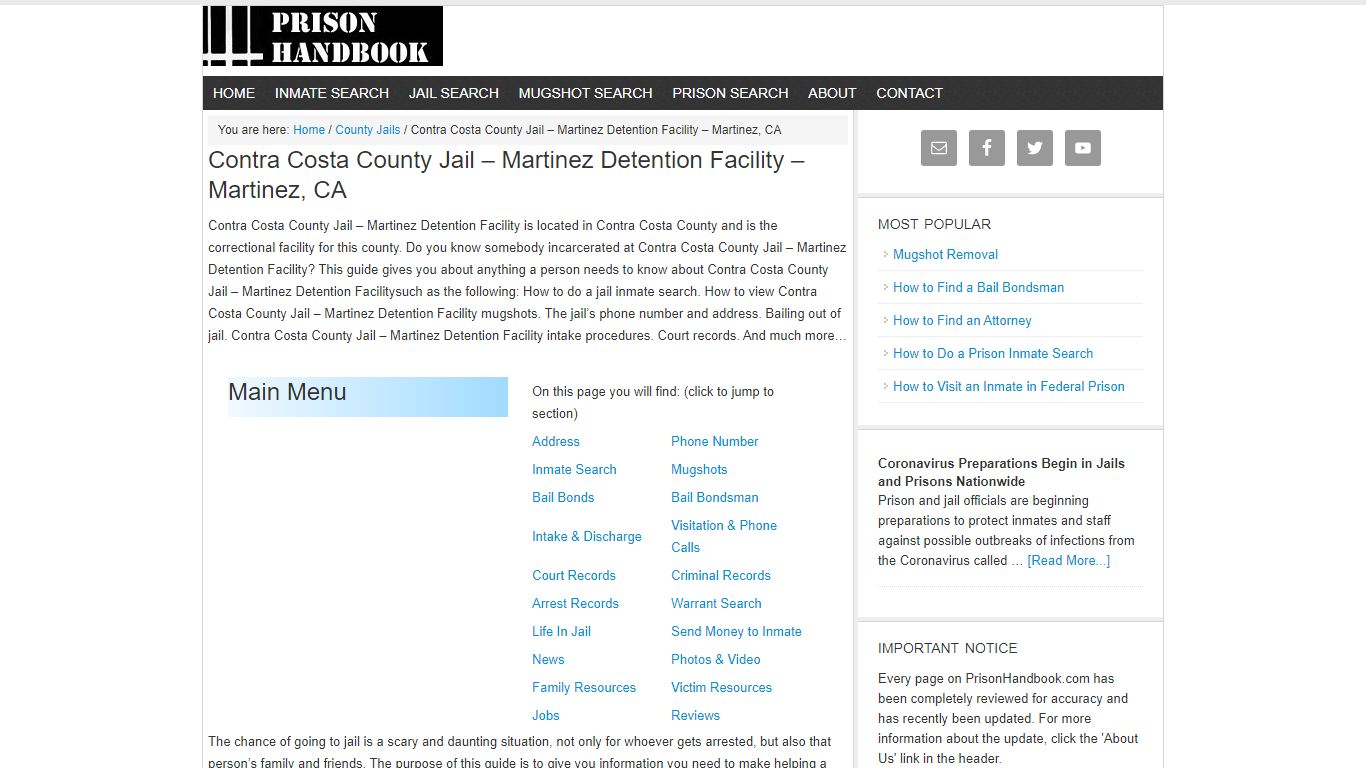 Contra Costa County Jail – Martinez Detention Facility ...